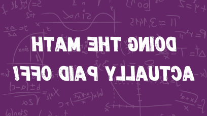 做数学其实是有回报的!